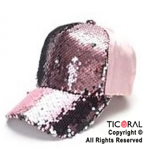 SOMBRERO GORRO TRUCKER LENTEJUELAS PREMIUM ROSA CAP x 1